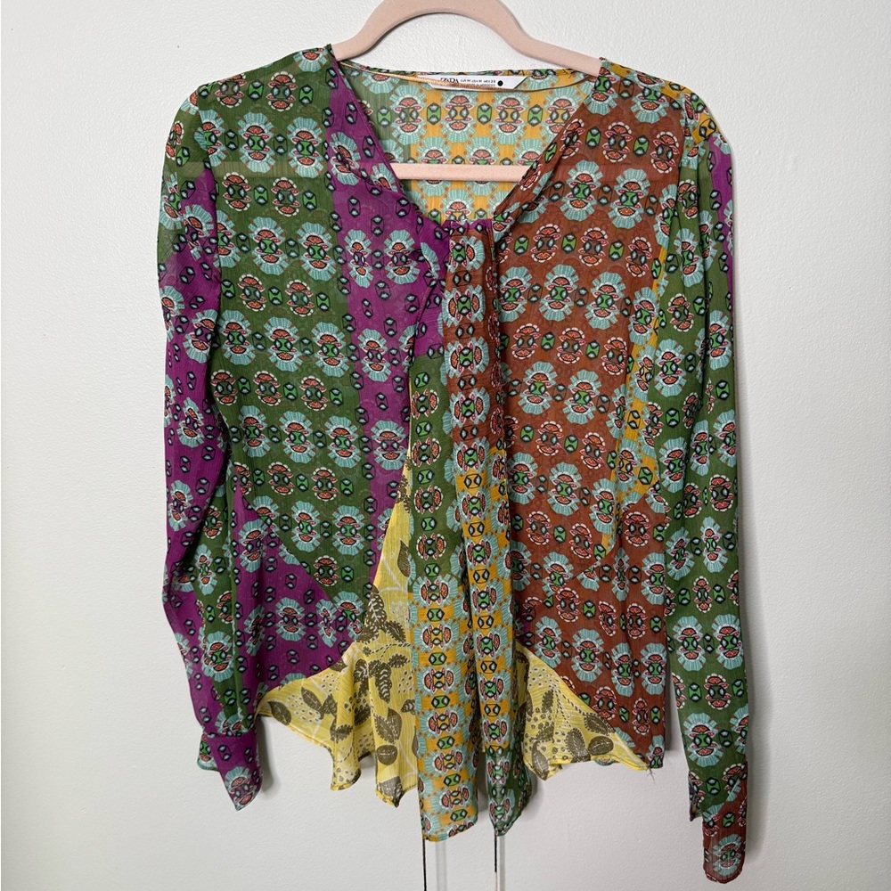 Multicolor Patchwork Blouse - image 1